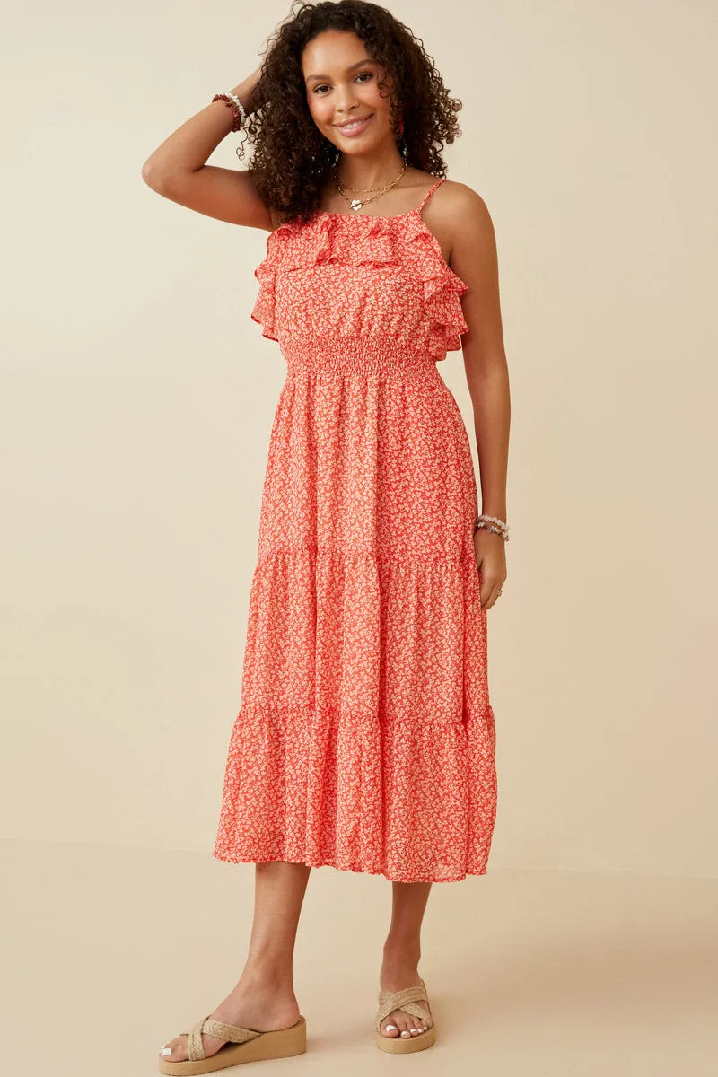 Womens Ditsy Floral Ruffle Bodice Chiffon Dress sold by Hayden product image thumbnail 5