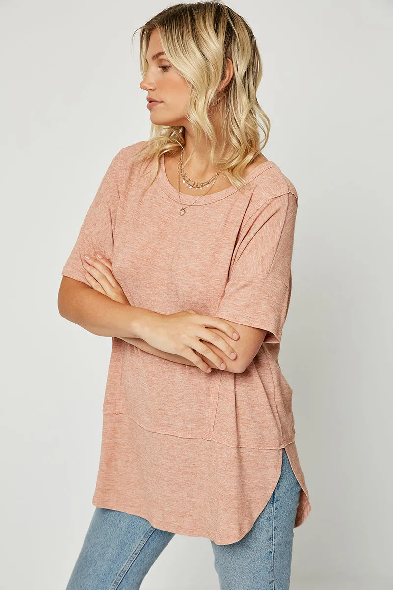 Womens Heathered Knit Tee sold by Hayden product image thumbnail 3