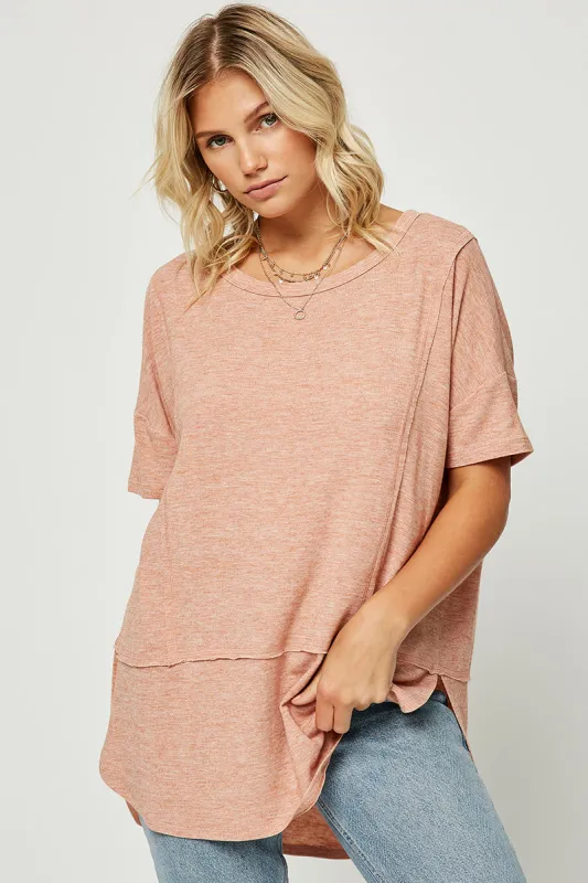 Womens Heathered Knit Tee sold by Hayden
