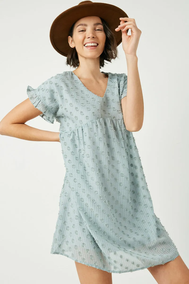 Womens Ruffle Sleeve Swiss Dot Tunic Dress sold by Hayden product image thumbnail 3