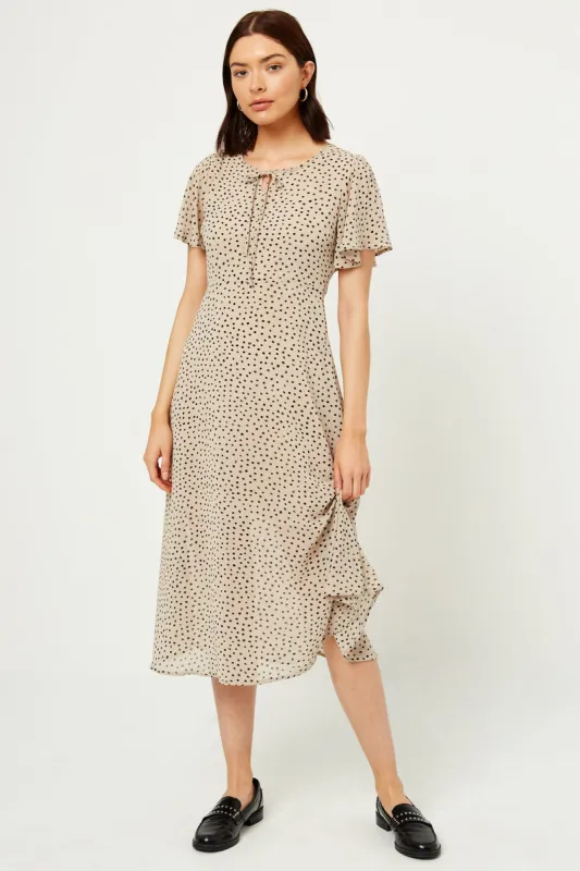 Womens Dotted Midi Swing Dress sold by Hayden