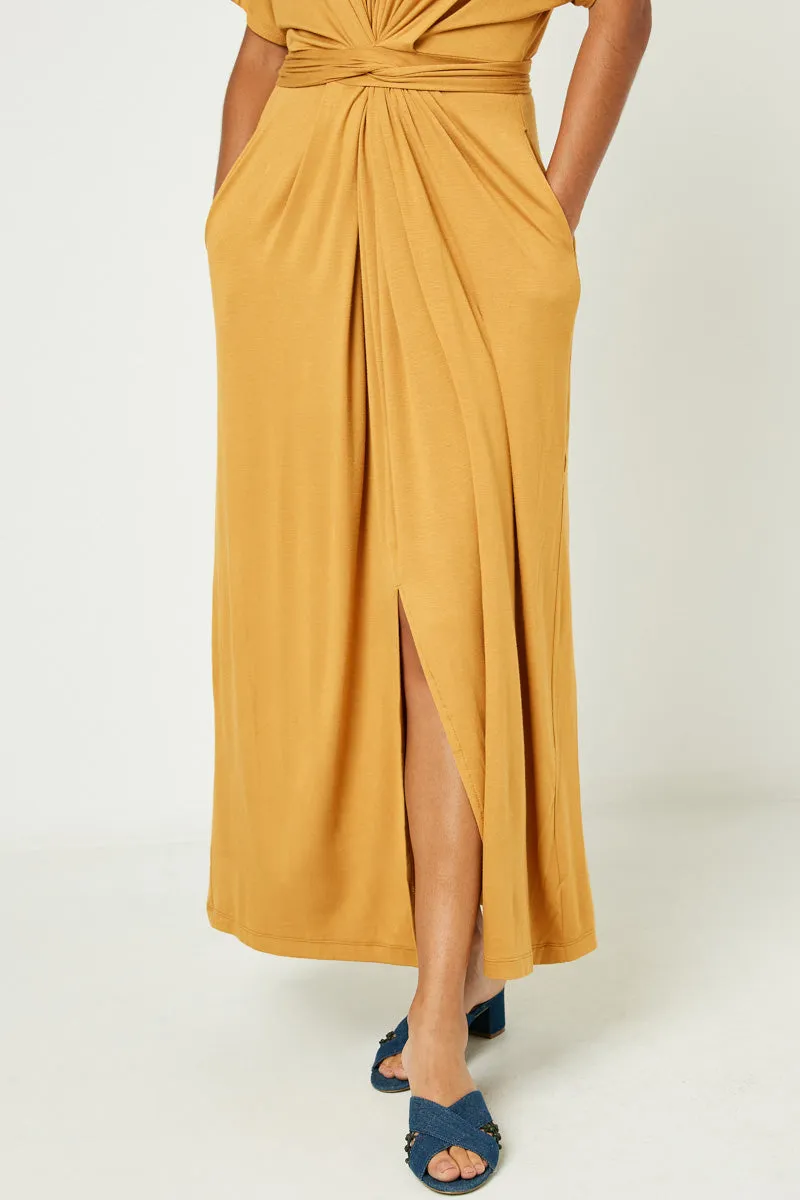 Womens Tie Waist Front Slit Knit Maxi Dress sold by Hayden product image thumbnail 2