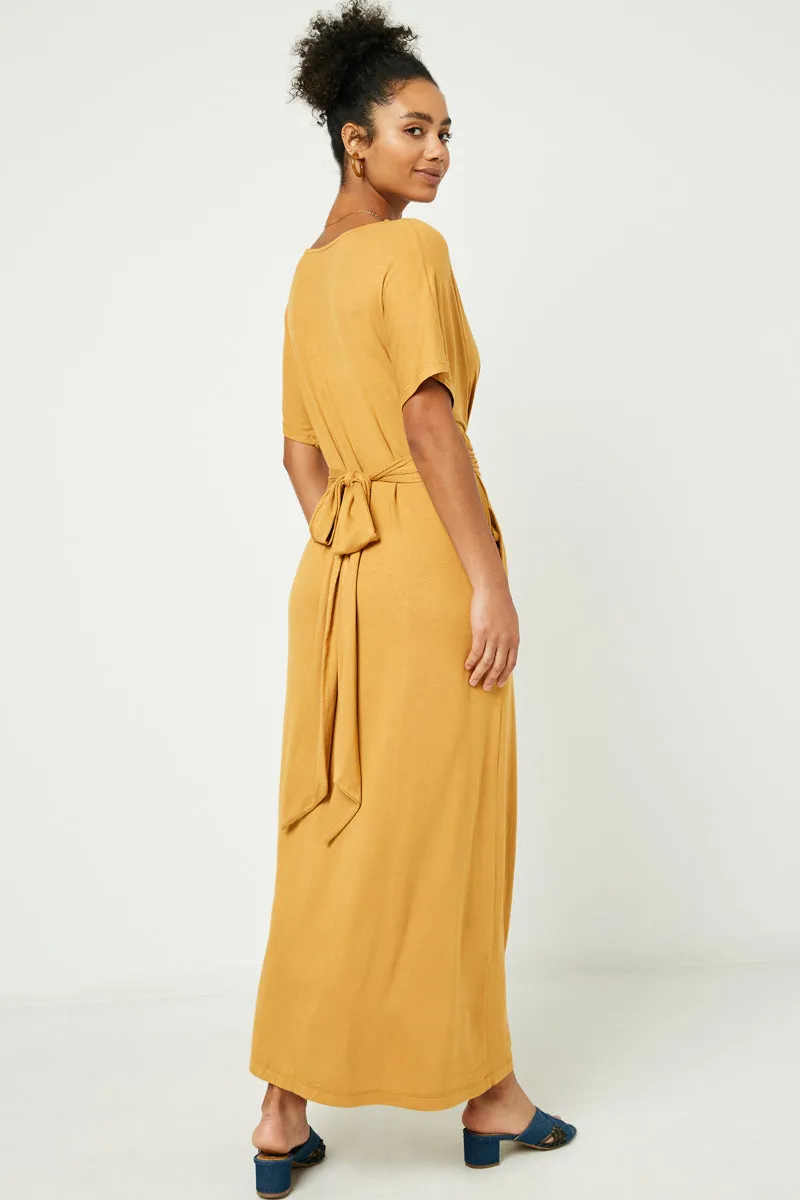 Womens Tie Waist Front Slit Knit Maxi Dress sold by Hayden product image thumbnail 3