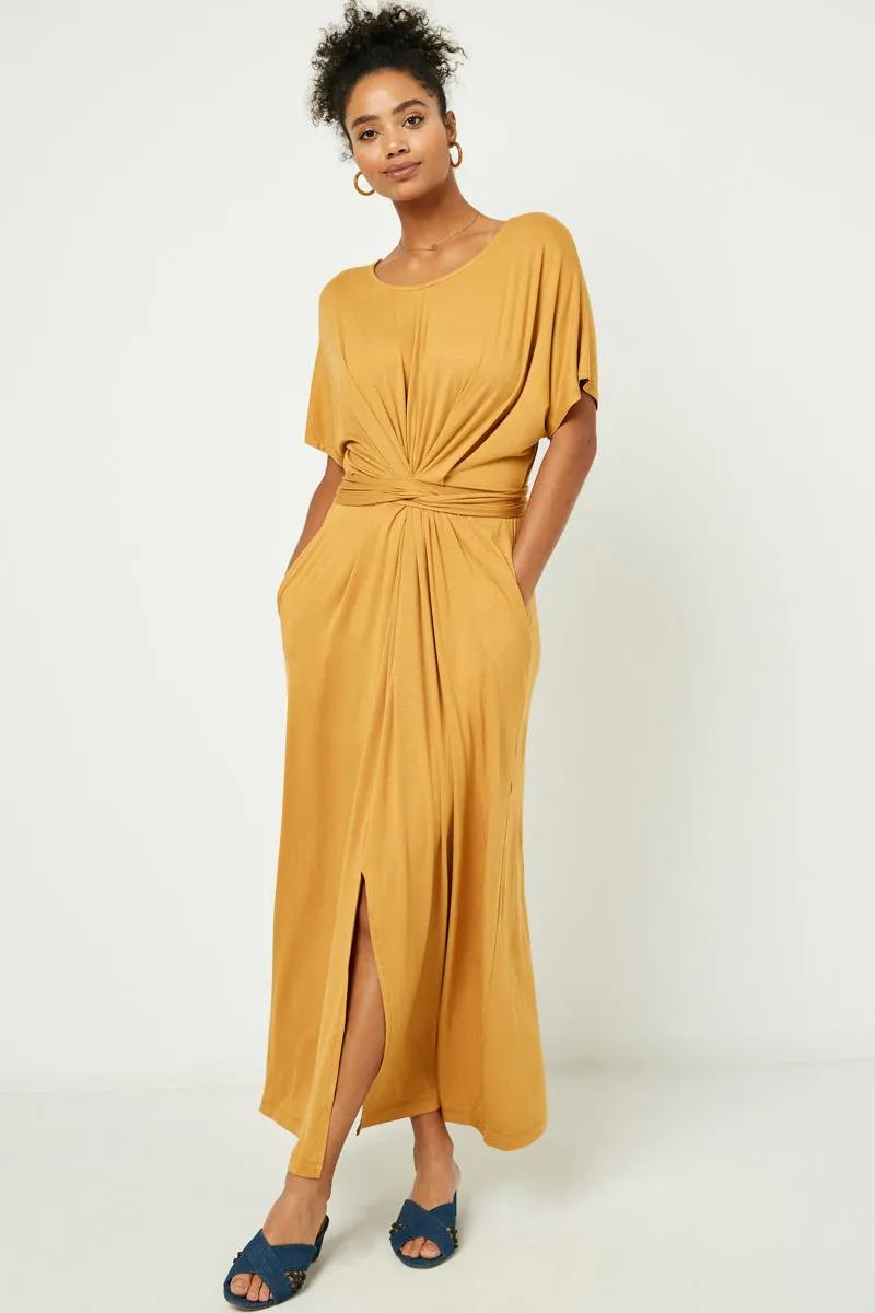 Womens Tie Waist Front Slit Knit Maxi Dress sold by Hayden product image thumbnail 4