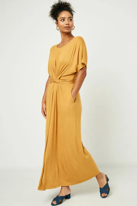 Womens Tie Waist Front Slit Knit Maxi Dress sold by Hayden