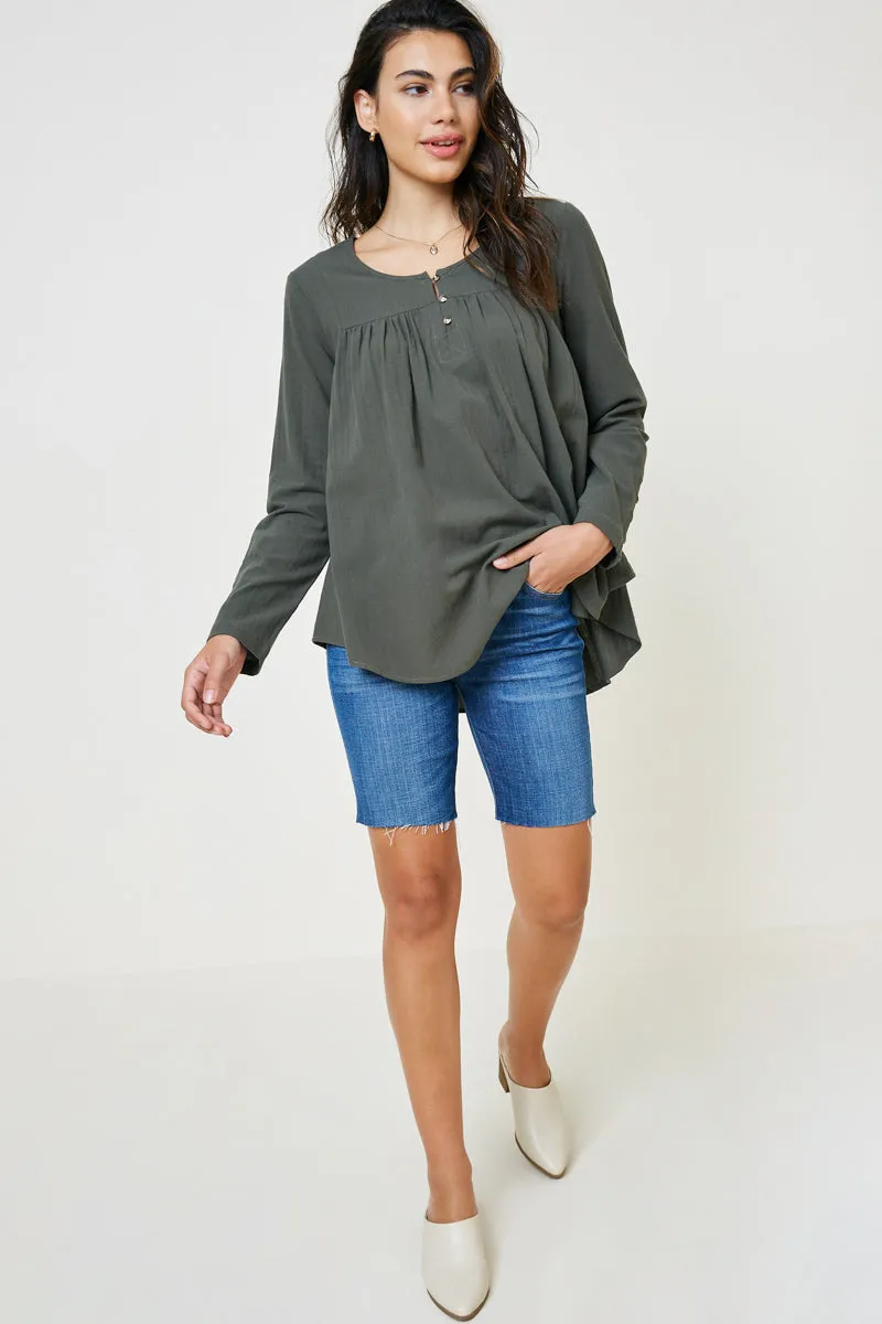 Womens Button Sleeve Tunic Top sold by Hayden product image thumbnail 4