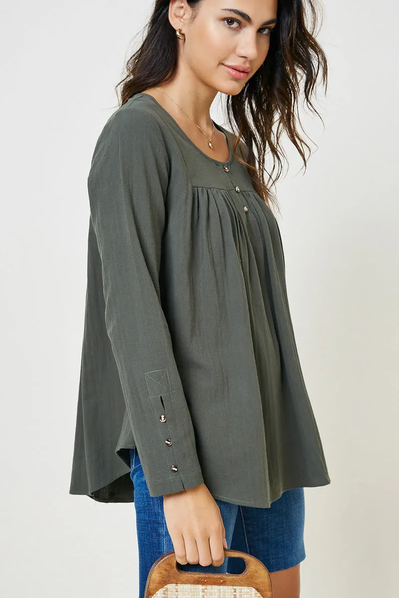 Womens Button Sleeve Tunic Top sold by Hayden product image thumbnail 3