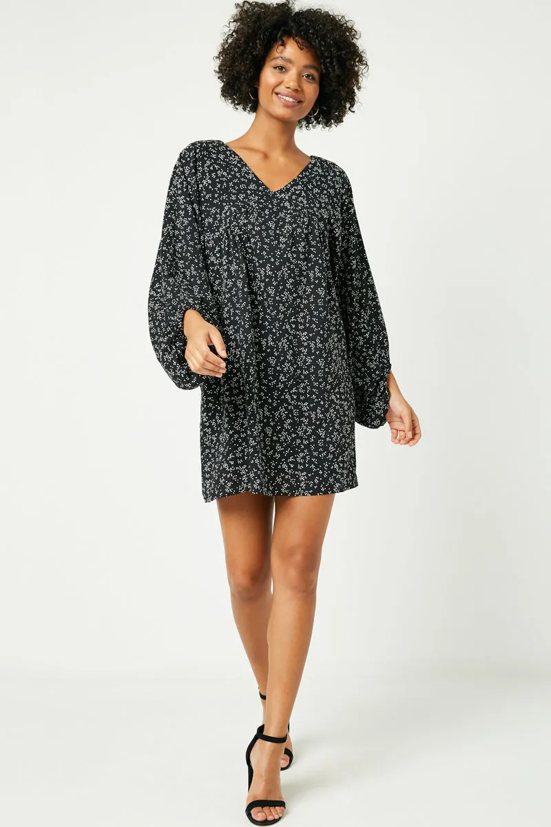 Womens Long Sleeve Mixed Dot Tunic Dress sold by Hayden product image thumbnail 4