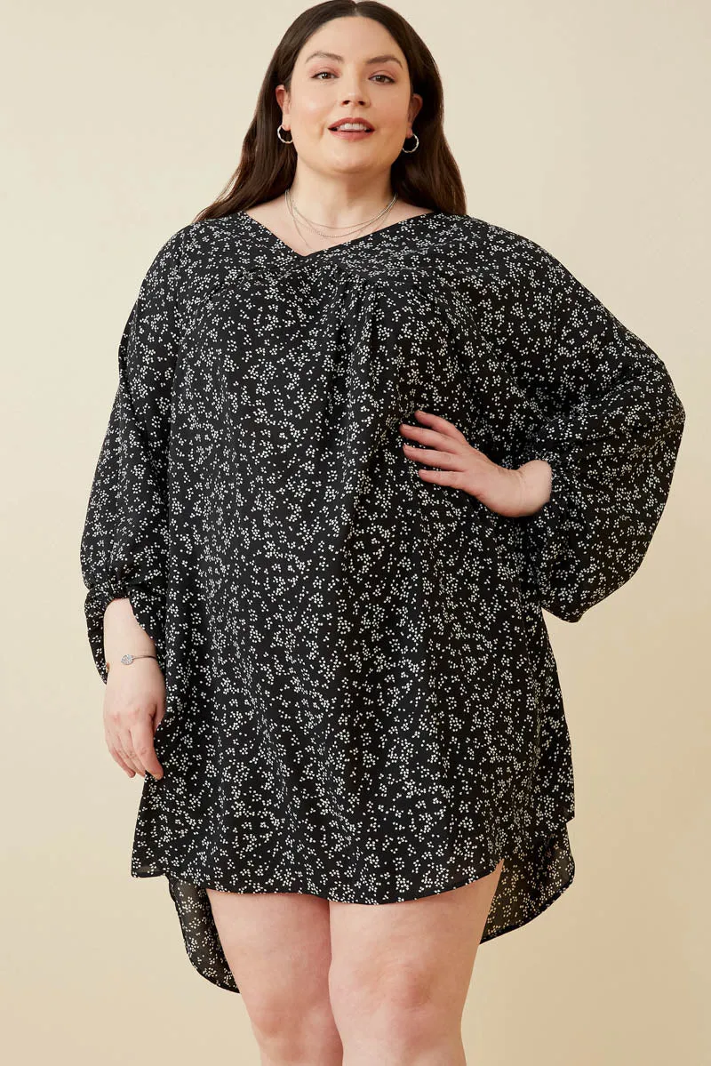 Womens Long Sleeve Mixed Dot Tunic Dress sold by Hayden product image thumbnail 2