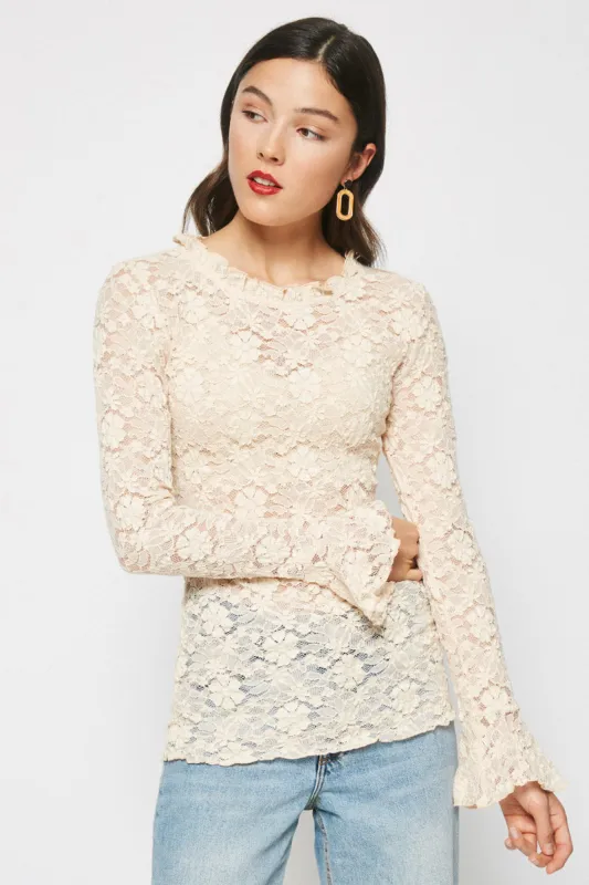 Womens Lace Bell Sleeve Blouse sold by Hayden