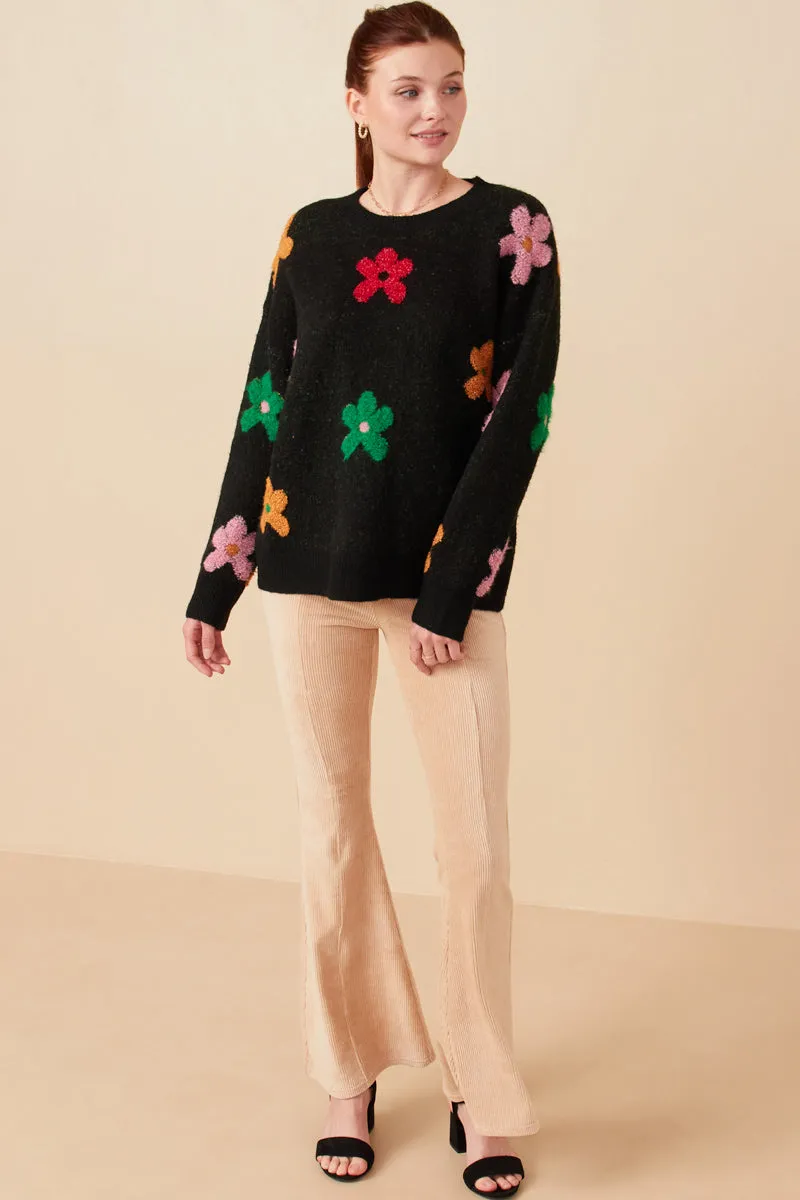 Womens Textured Raised Floral Pullover Sweater sold by Hayden product image thumbnail 2