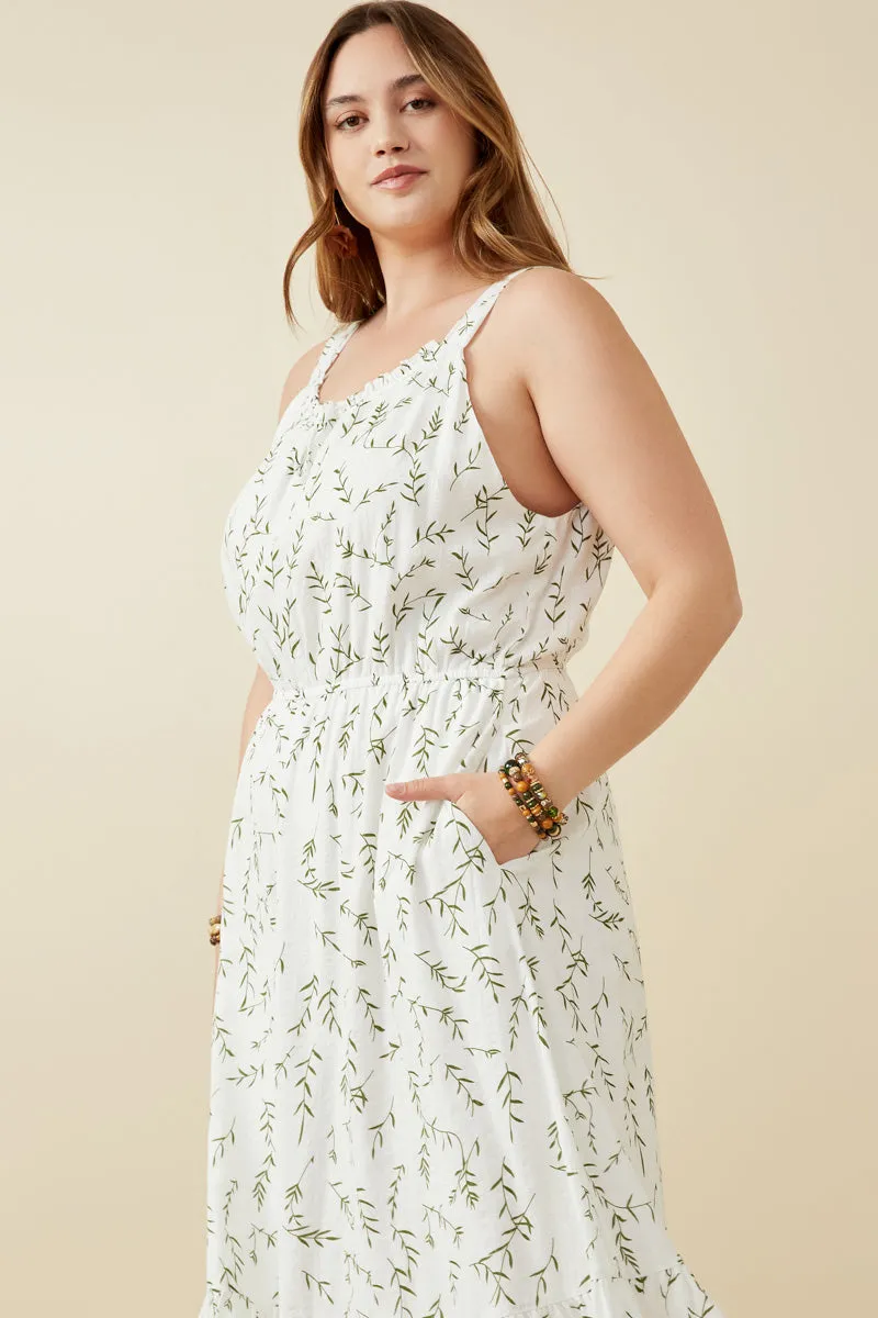 Womens Textured Tie Detail Botanical Print Dress sold by Hayden product image thumbnail 3