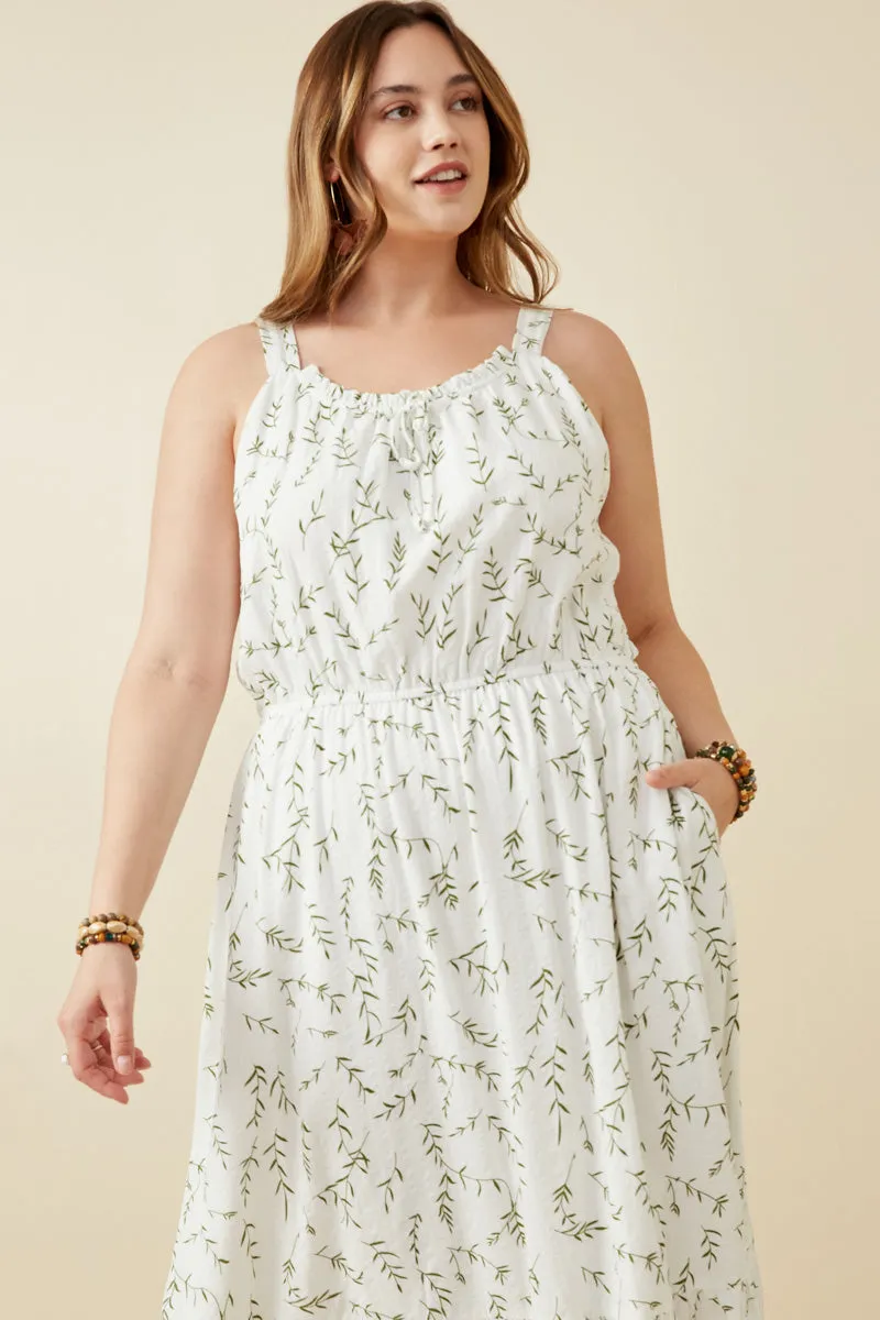 Womens Textured Tie Detail Botanical Print Dress sold by Hayden product image thumbnail 2