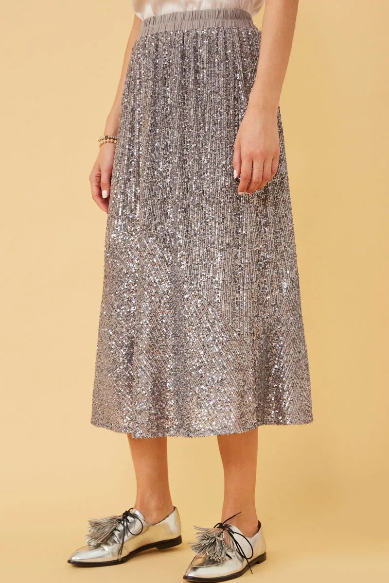 Womens Elastic Waist Sequined Midi Skirt sold by Hayden product image thumbnail 3