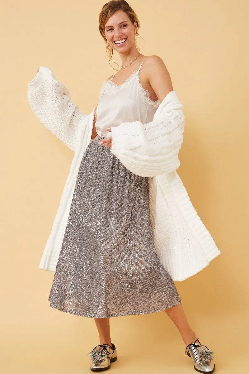 Womens Elastic Waist Sequined Midi Skirt sold by Hayden product image thumbnail 5