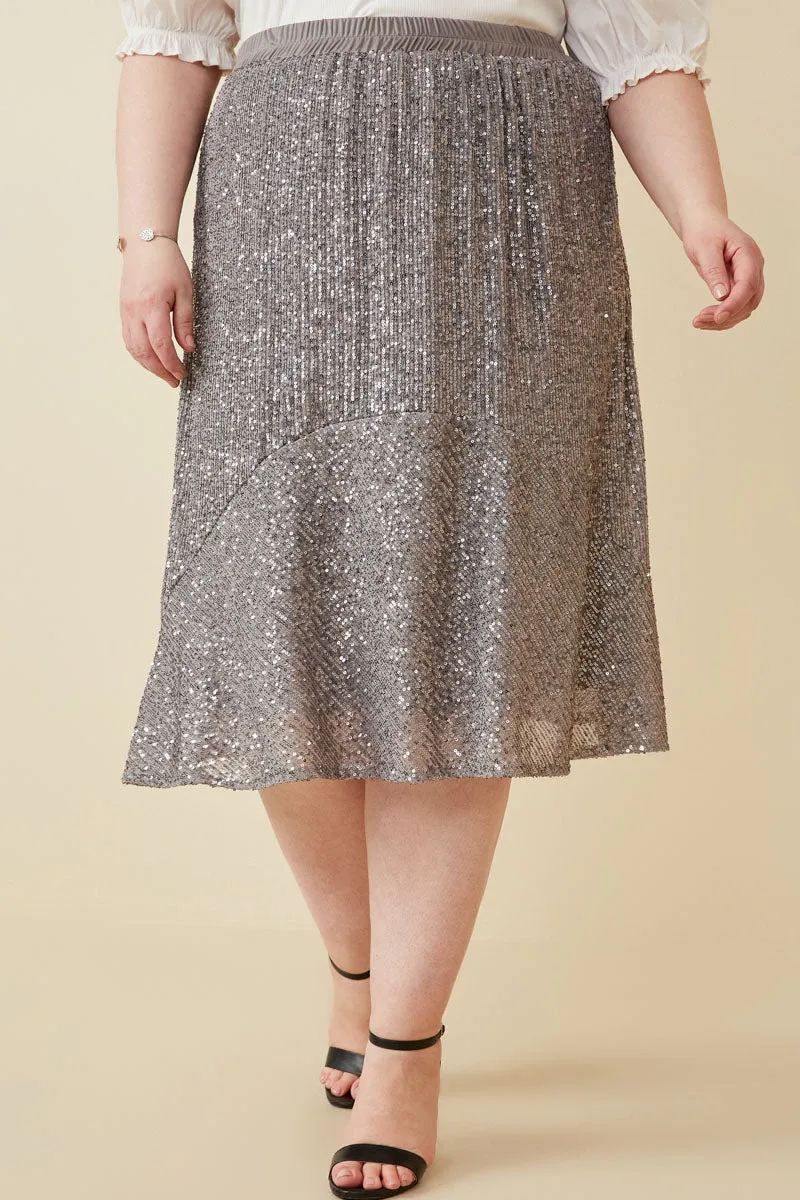Womens Elastic Waist Sequined Midi Skirt sold by Hayden product image thumbnail 2