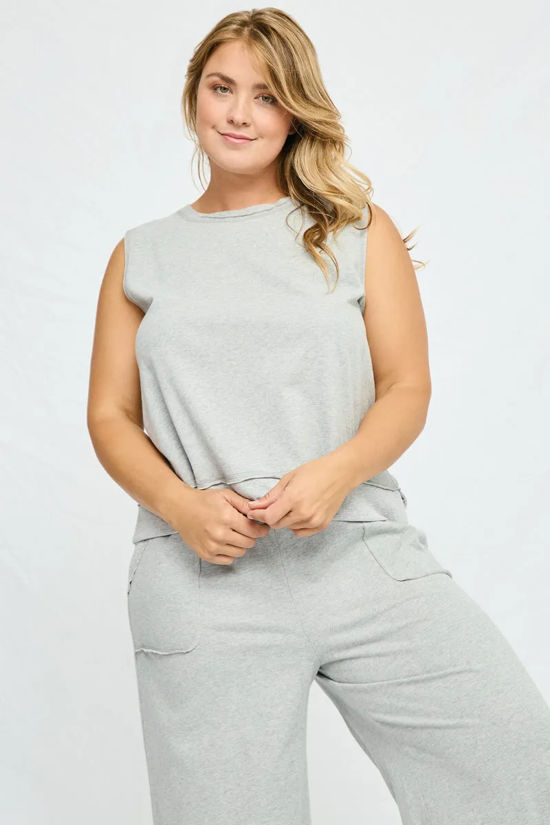 Womens Raw Edge Detail Split Hem Tank sold by Hayden product image thumbnail 5