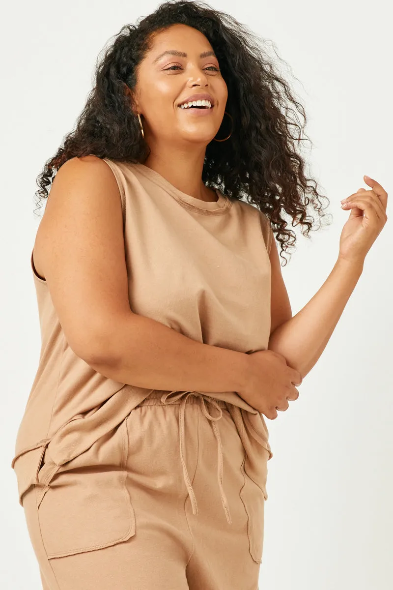 Womens Raw Edge Detail Split Hem Tank sold by Hayden product image thumbnail 2