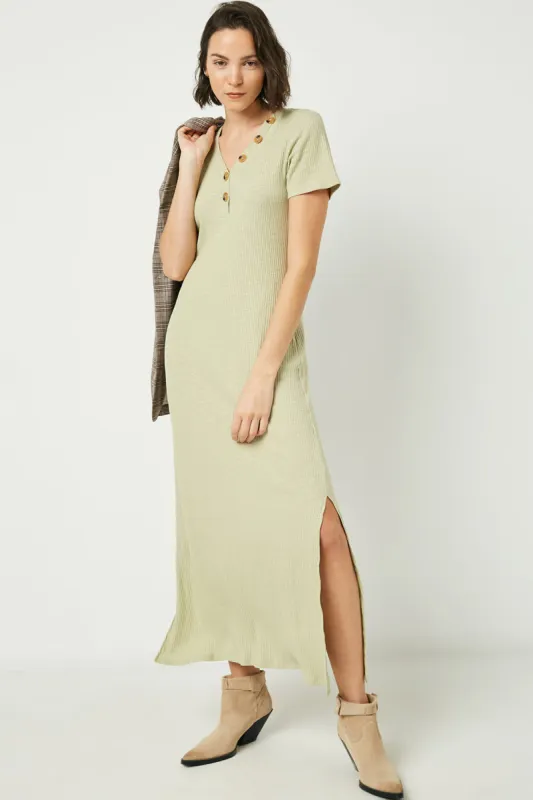 Womens Button Detail Ribbed Knit Maxi sold by Hayden