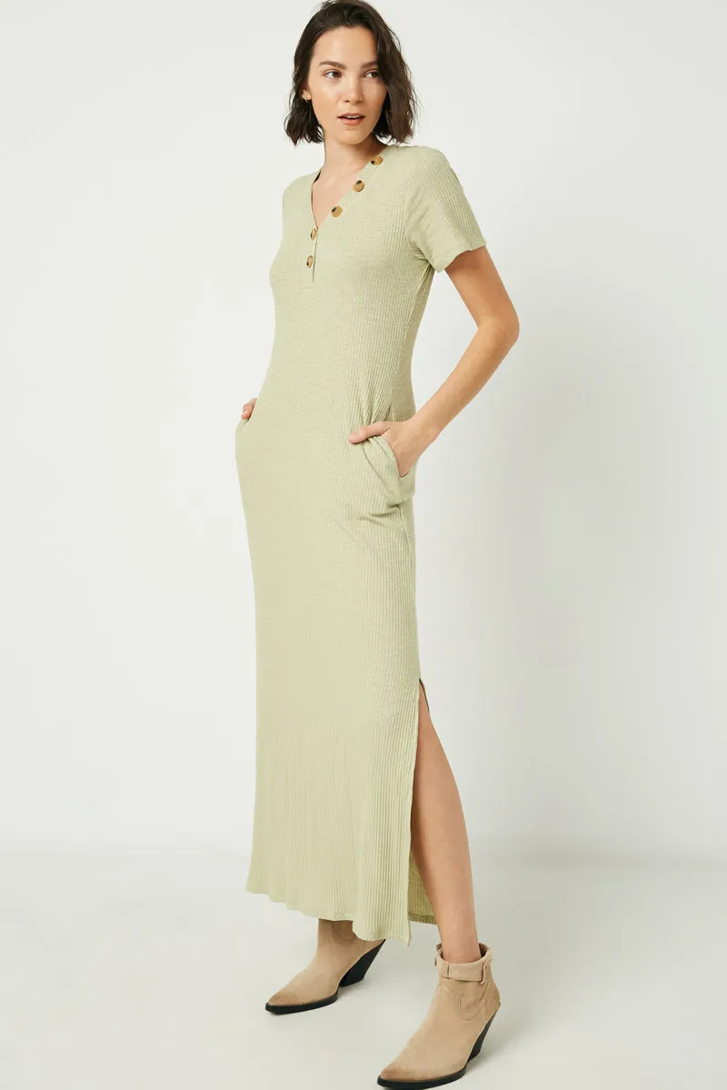 Womens Button Detail Ribbed Knit Maxi sold by Hayden product image thumbnail 3