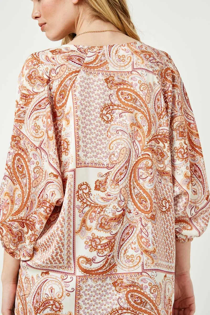 Womens V Neck Paisley Print Dolman Top sold by Hayden product image thumbnail 4
