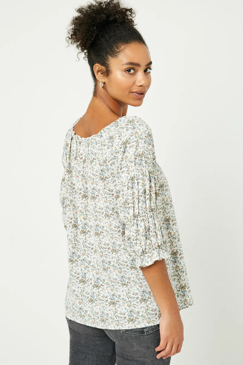 Womens Square Neck Cinched Sleeve Top sold by Hayden product image thumbnail 3