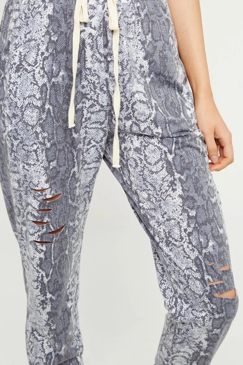 Womens Distressed Snakeskin Joggers sold by Hayden product image thumbnail 5