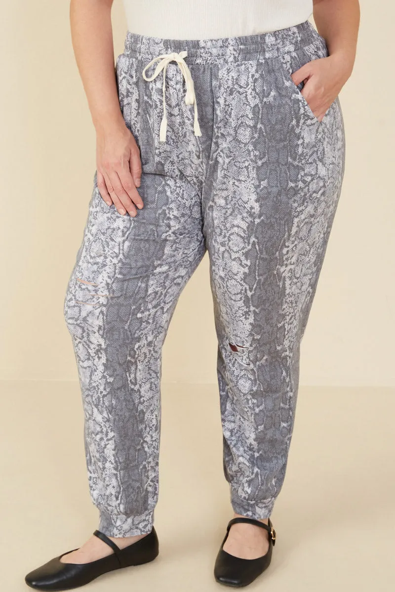 Womens Distressed Snakeskin Joggers sold by Hayden product image thumbnail 2