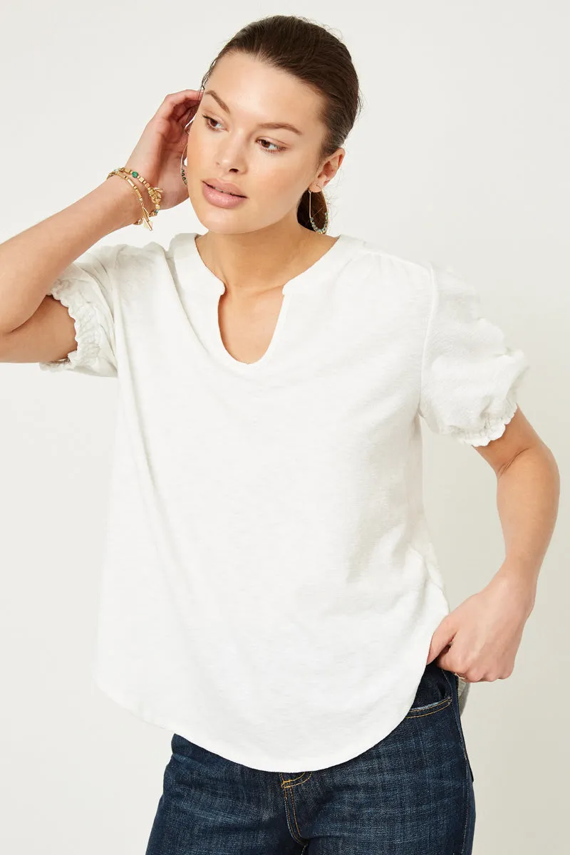 Womens V-Neck Puff Sleeve Runched Top sold by Hayden product image thumbnail 5