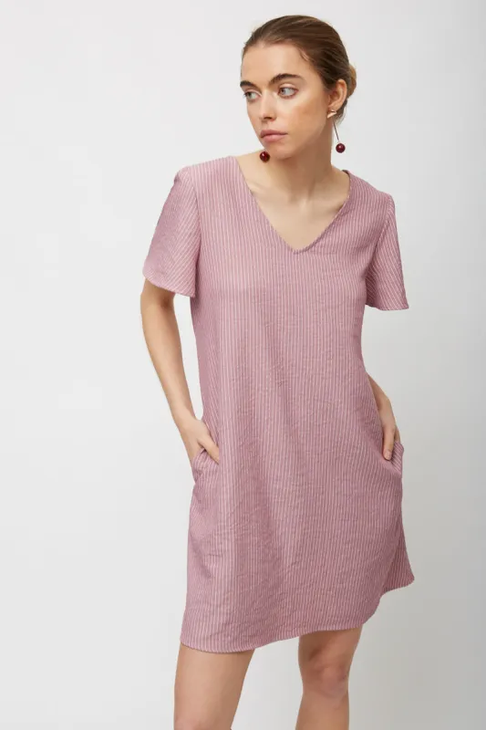 Pinstripe Button-Down Mini Dress sold by Hayden