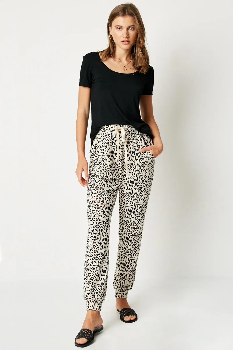 Womens Distressed Leopard Jogger sold by Hayden product image thumbnail 4