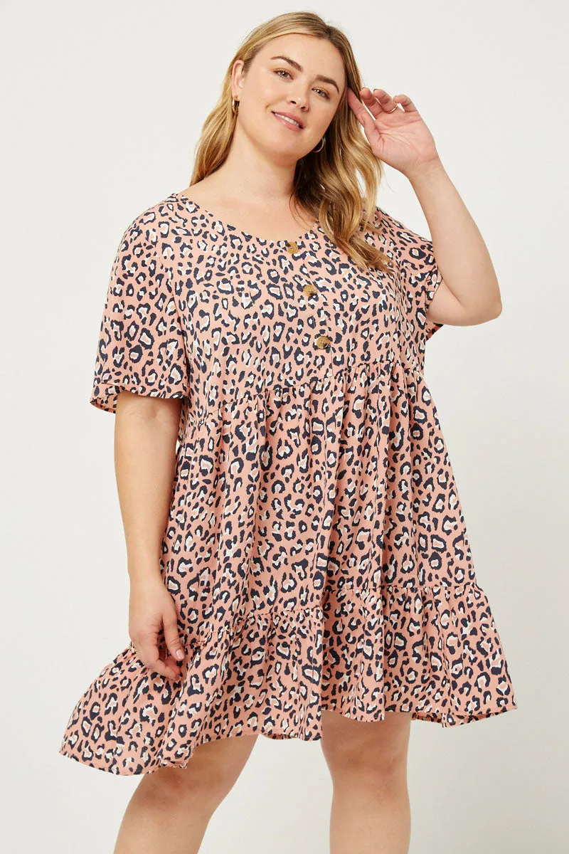 Womens Leopard Button-Down Swing Dress sold by Hayden product image thumbnail 2
