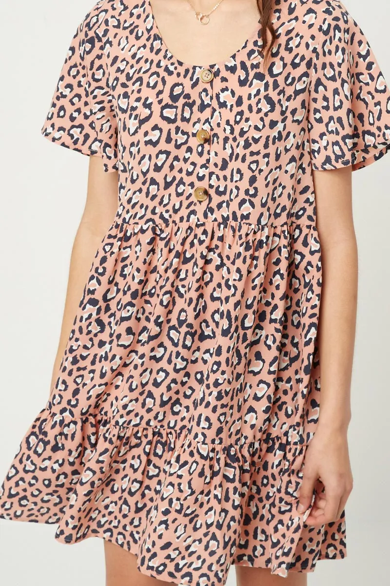 Womens Leopard Button-Down Swing Dress sold by Hayden product image thumbnail 5