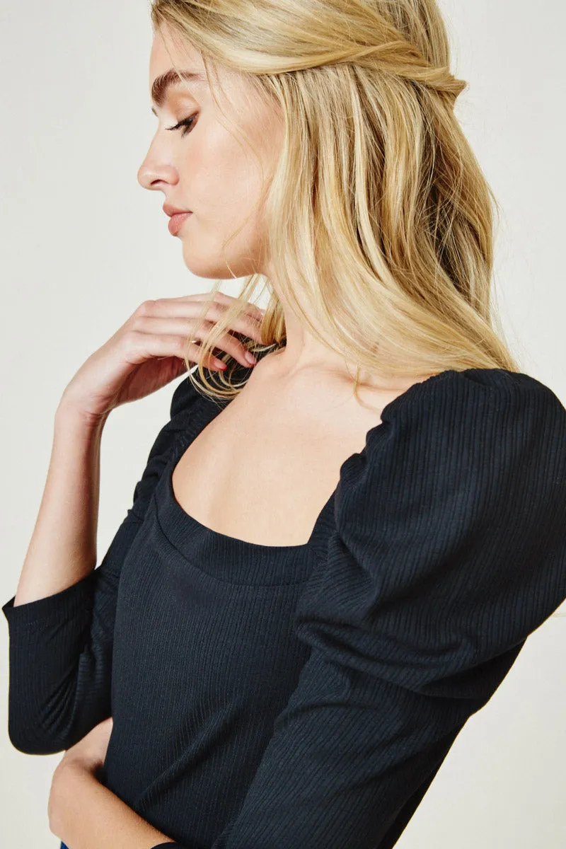 Womens Knit Puff Shoulder Top sold by Hayden product image thumbnail 4