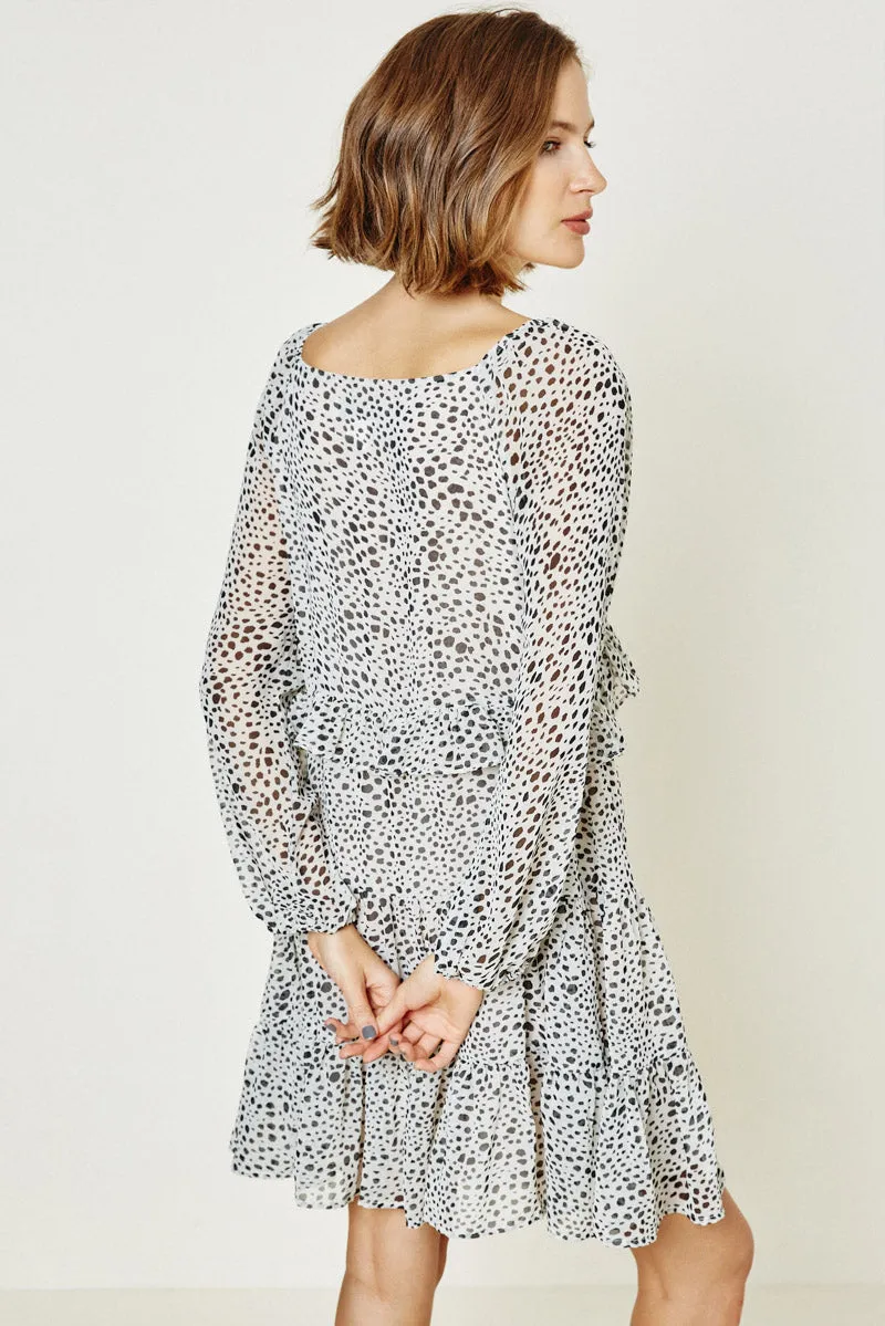 Womens Dotted Puff Sleeve Ruffle Dress sold by Hayden product image thumbnail 2