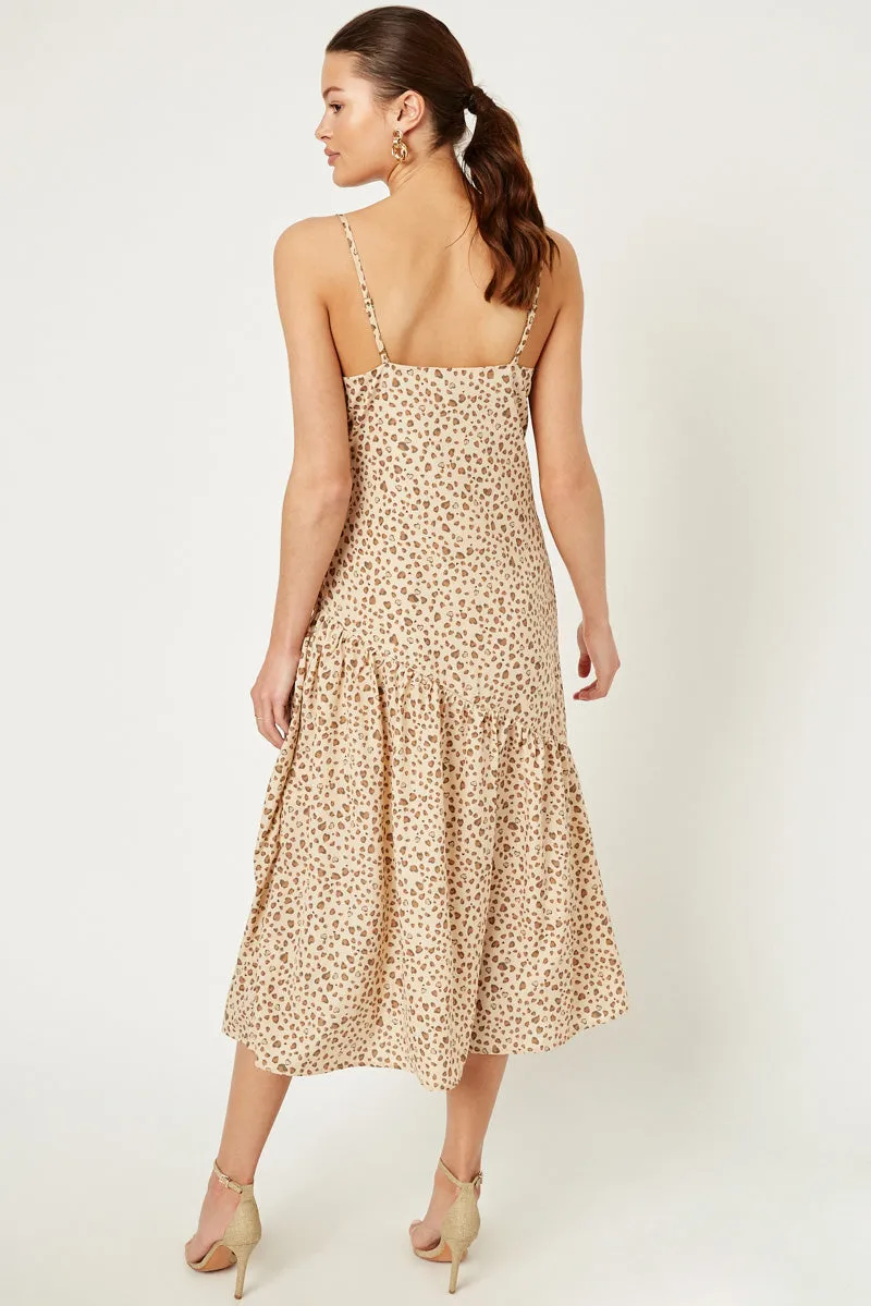 Womens Leopard Cowl Neck Midi Dress sold by Hayden product image thumbnail 2