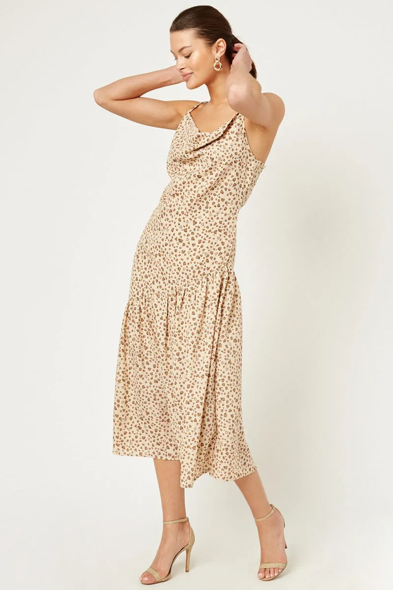 Womens Leopard Cowl Neck Midi Dress sold by Hayden product image thumbnail 3