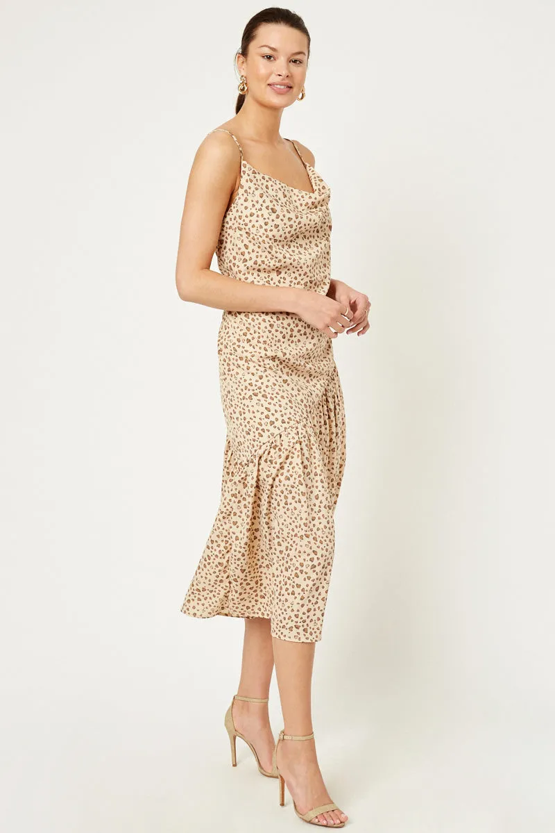 Womens Leopard Cowl Neck Midi Dress sold by Hayden product image thumbnail 4