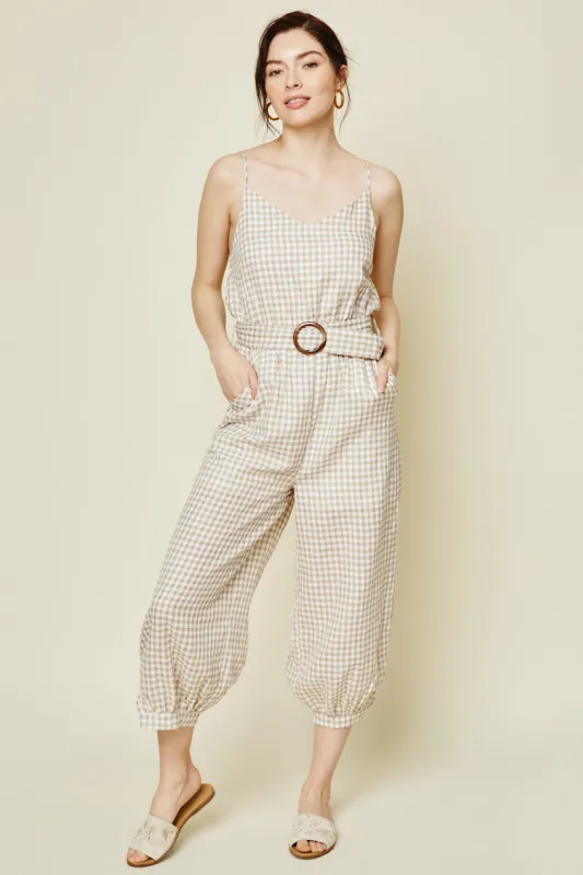 Womens Belted Gingham Jumper made by Hayden