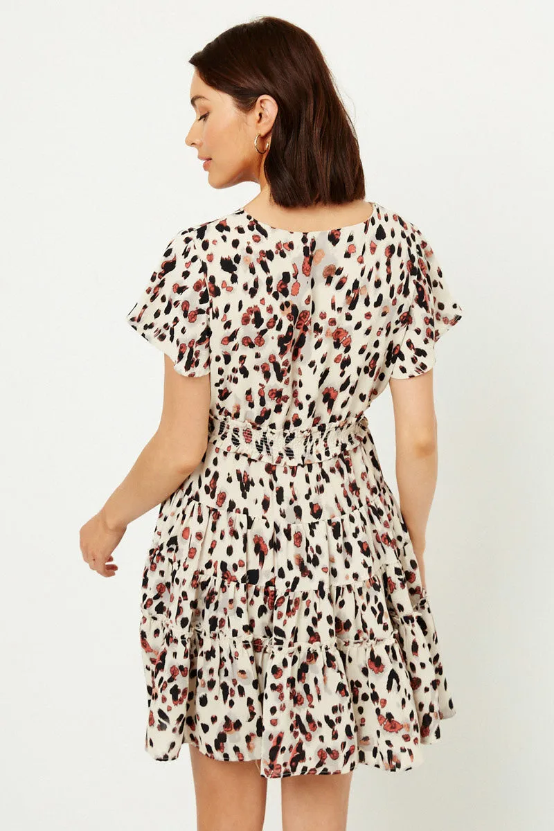 Womens Dotted Smock Waist Ruffle Dress sold by Hayden product image thumbnail 2