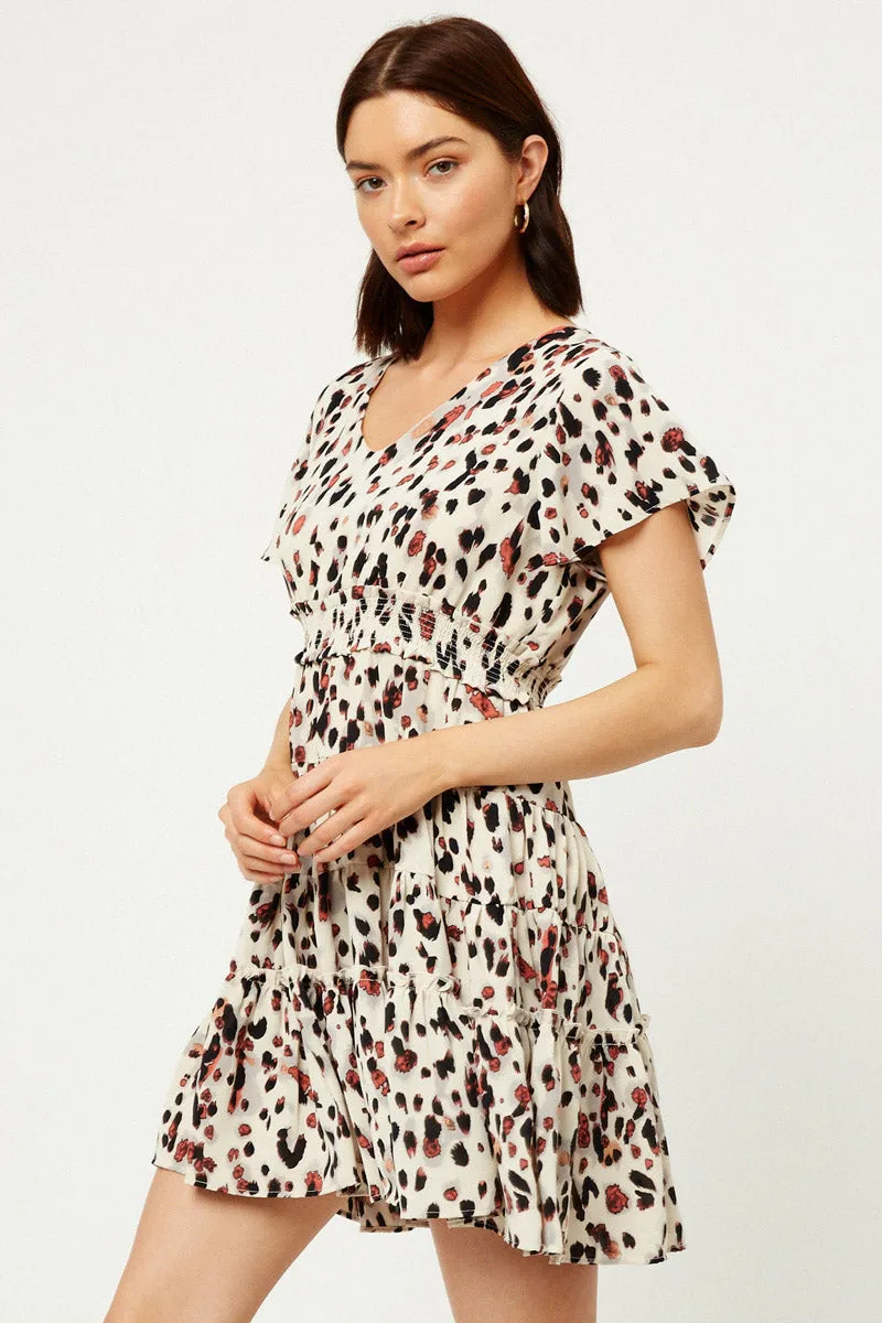 Womens Dotted Smock Waist Ruffle Dress sold by Hayden product image thumbnail 3