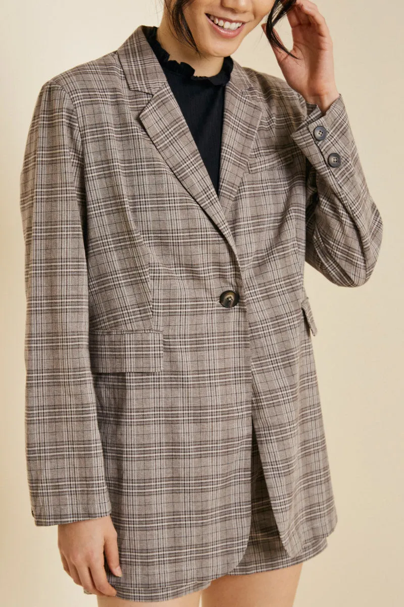 Womens Plaid Flap Pocket Blazer sold by Hayden product image thumbnail 4