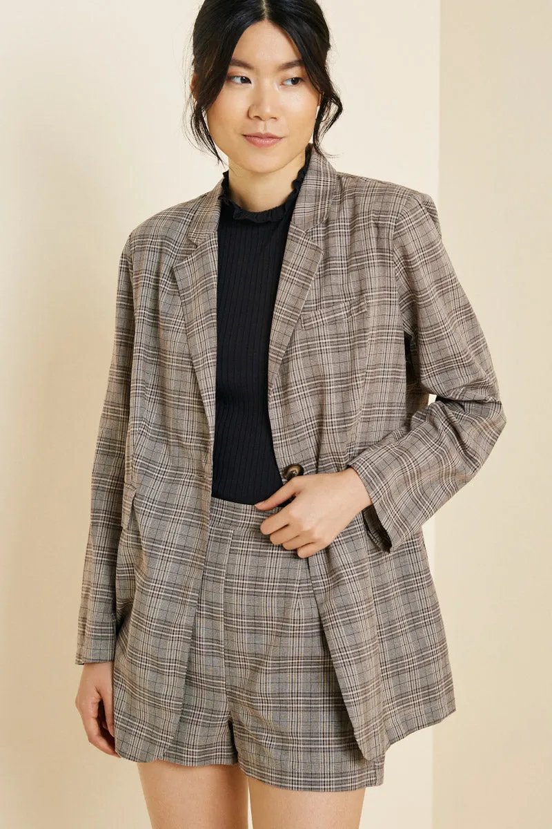 Womens Plaid Flap Pocket Blazer sold by Hayden