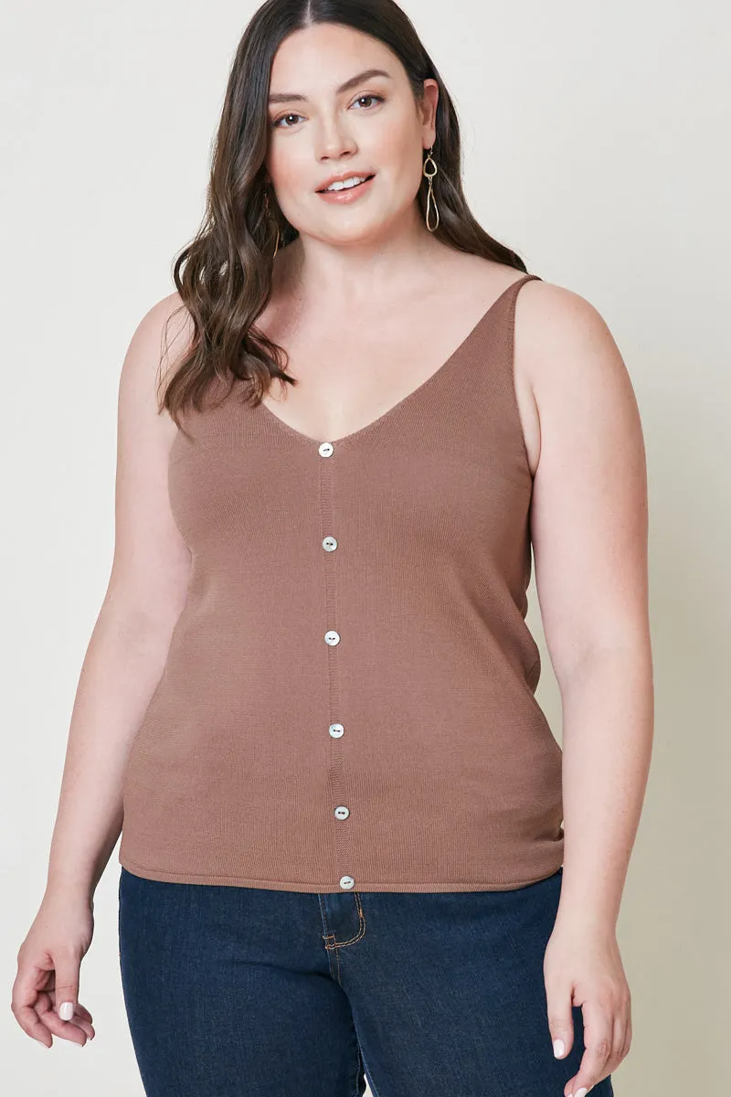 Womens Button-Down Knit Tank sold by Hayden product image thumbnail 2