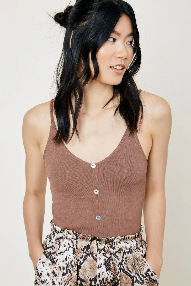 Womens Button-Down Knit Tank sold by Hayden product image thumbnail 4