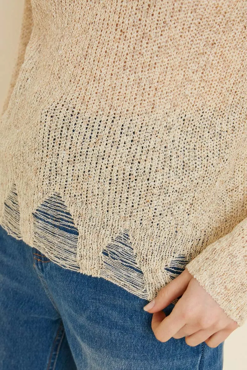 Womens Distressed Rib Knit Sweater Top sold by Hayden product image thumbnail 4
