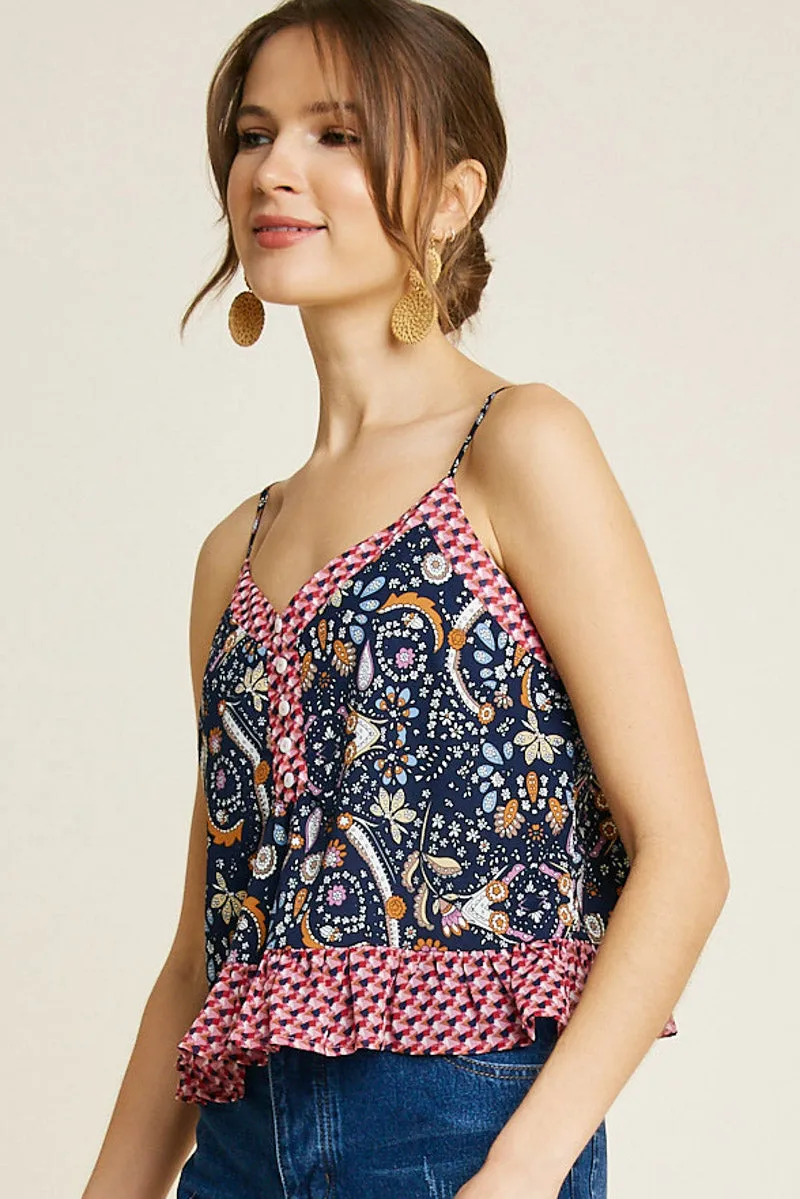 Womens Printed Ruffle Cami sold by Hayden product image thumbnail 4