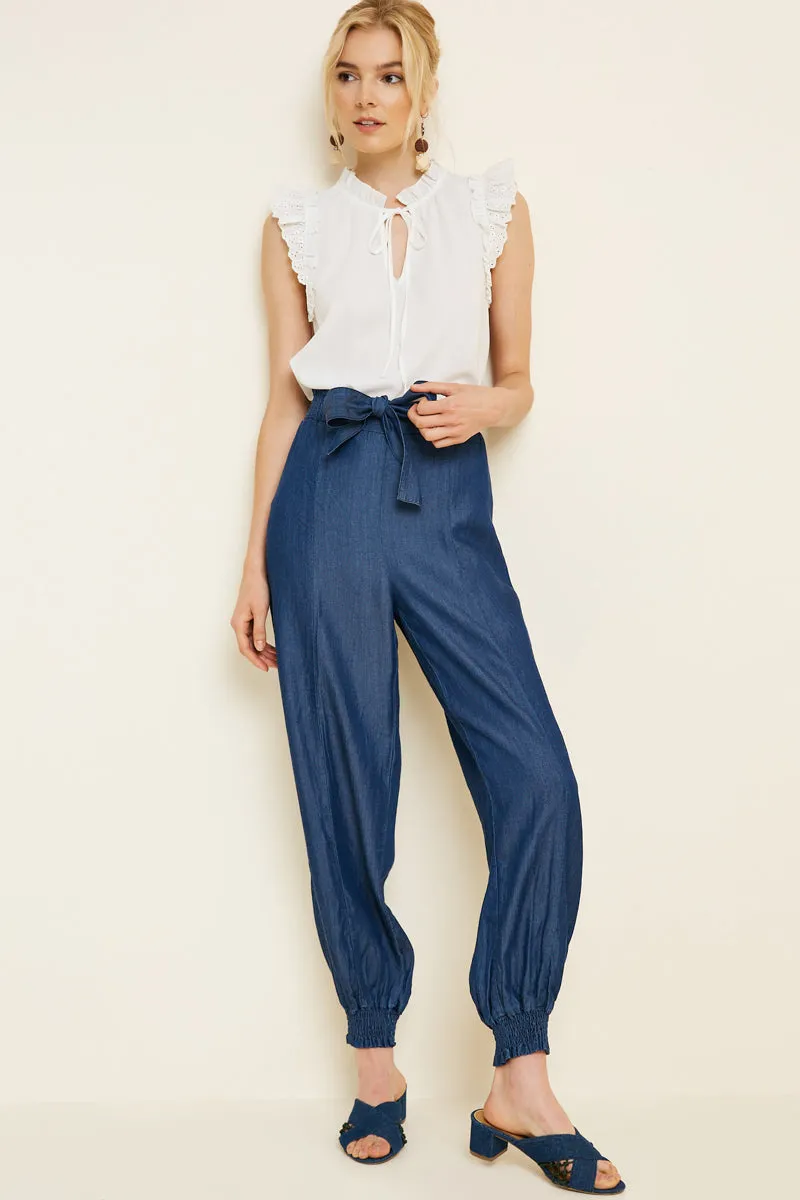 Womens High-Neck Ruffle Eyelet Sleeve Top sold by Hayden product image thumbnail 4