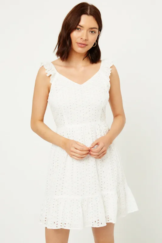 Womens Eyelet Ruffle Sleeve Dress sold by Hayden