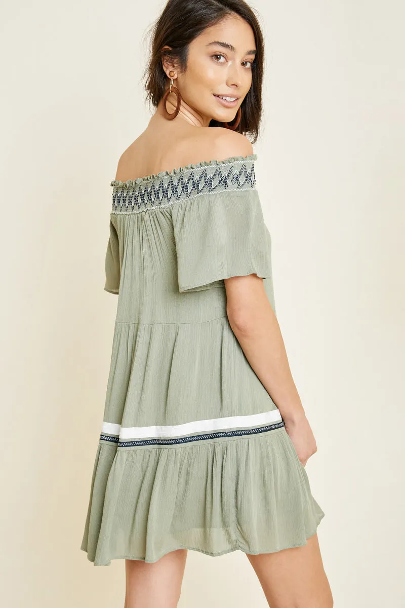 Womens Off-Shoulder Tiered Swing Dress sold by Hayden product image thumbnail 5